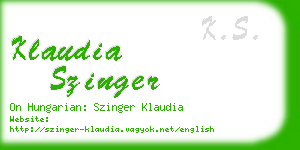 klaudia szinger business card